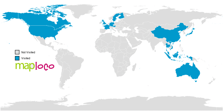 行った国を塗りつぶす世界地図サービス3選 訪問国 パーセンテージを見える化してみました