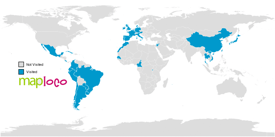 Countries I've Visited: Argentina, Austria, Belgium, Brazil, Cameroon