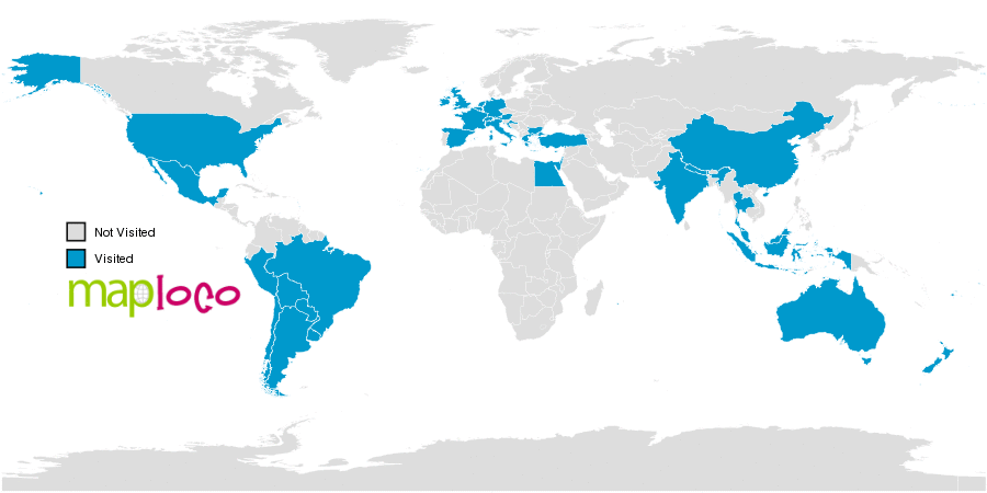 Countries I've Visited: Argentina, Australia, Austria ...