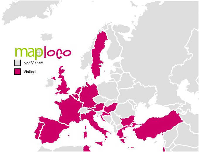 Europe visited map