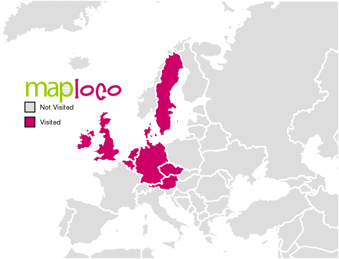 Denmark And Netherlands Map European Countries I've Visited: Austria, Belgium, Czechia, Denmark,  Germany, Ireland, Netherlands, Sweden, United Kingdom