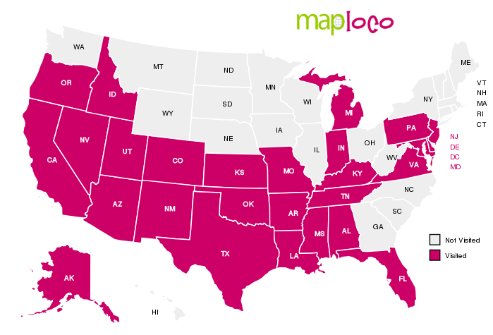 States I've Visited: Alaska, Alabama, Arkansas, Arizona, California ...