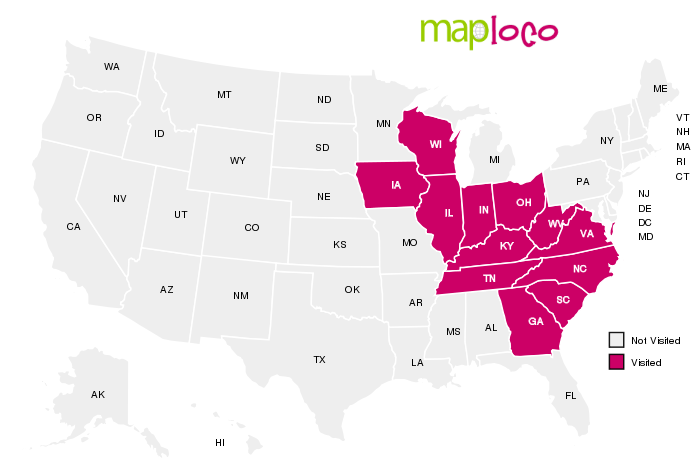 States I ve Visited Georgia Iowa Illinois Indiana Kentucky